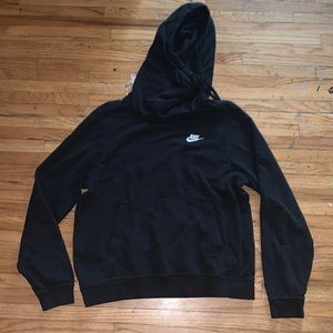 black nike hoodie with funnel neck